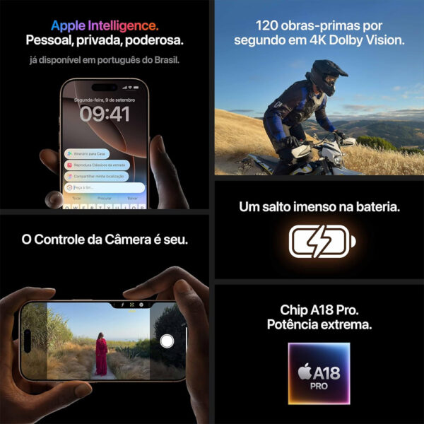 Apple iPhone 16 Pro 128GB Titânio Preto 6,3" - Imagem 4