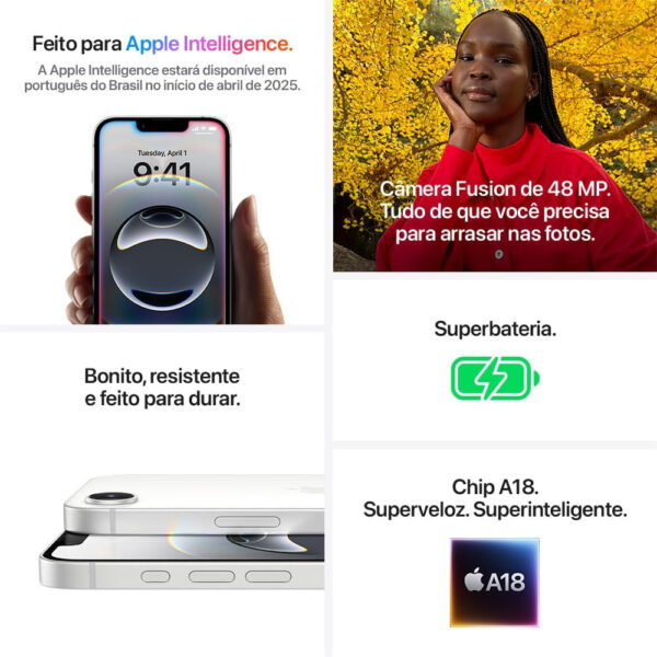 Apple iPhone 16e de 256GB Preto 6,1" - Imagem 4